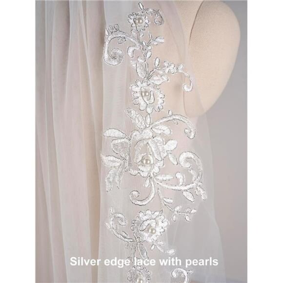 Women\'s Short 2 Tier Wedding Bridal Veil With Comb L24 main image 6